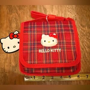 Hello Kitty Red and Blue Plaid Kids Bag Japan